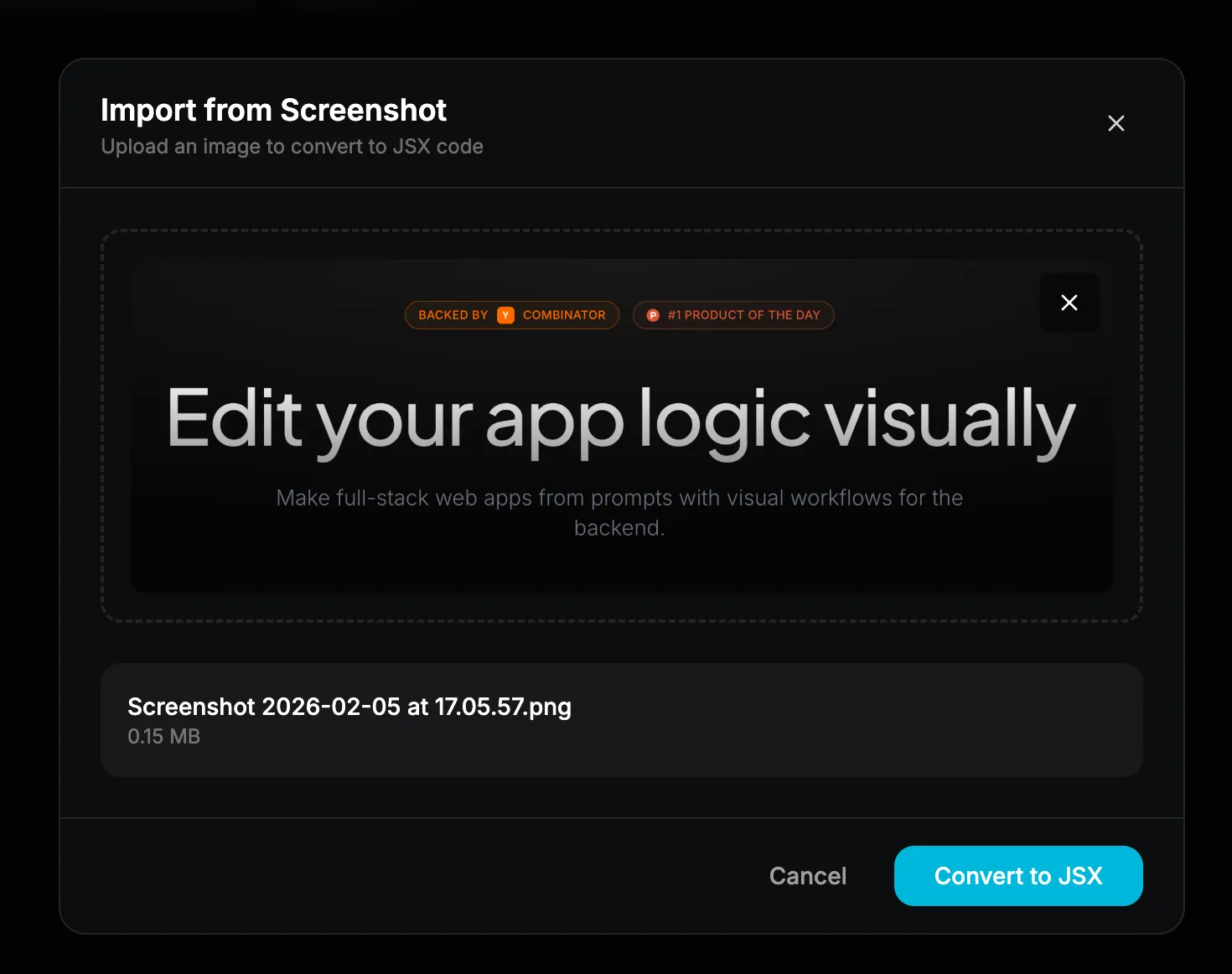 Import from Screenshot